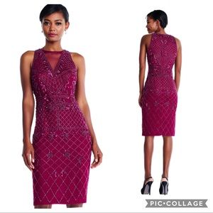 Aidan Mattox beaded sleeveless cocktail dress